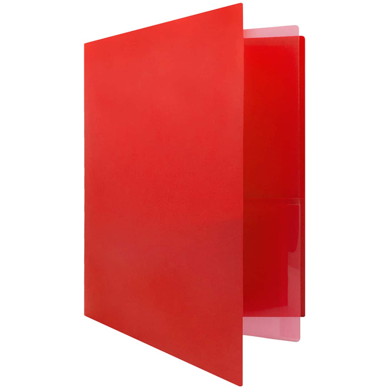 JAM Paper Heavy Duty Plastic 4-Pocket Folder, 2ct.